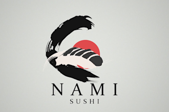 create a ink brush logo animation in japanese style