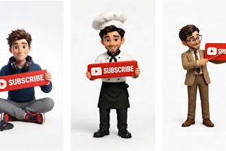 animate a custom character subscribe button for your channel