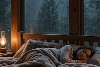 create cozy ambient rain video with natural sound