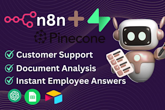 n8n rag chatbot,ai agents using pinecone supabase as vector database