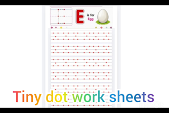 creat kids activity dots work sheets