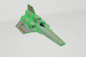 create a detailed 3d spaceship model for games or animations