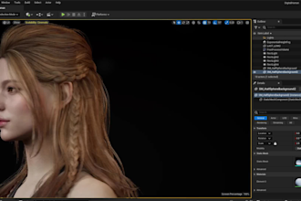 build a realistic 3d hair, metahuman hair, hair groom to unreal engine