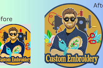 do embroidery digitizing and logo digitizing to dst,pes, and emb using wilcom