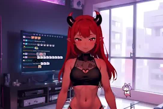 design 2d vtuber live 2d vtuber stream overlay vtuber room vtuber background