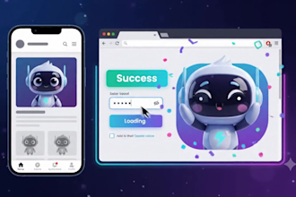 create interactive rive character animation for website and mobile app