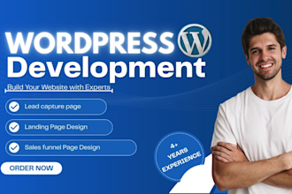 design sales funnel page, lead capture page, conversion landing in 72h