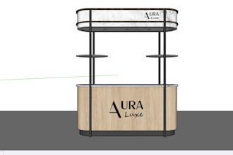 design a 3d retail kiosk and commercial mall booth
