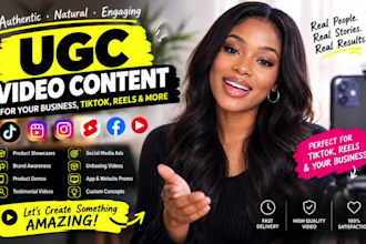 make a natural spokesperson ugc video content for your business, tik tok, reels