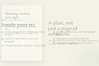 write personalised affirmations and a manifestation plan for you