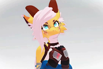 create 3d furry character model for vrchat, vtuber, anime nsfw with full rigging