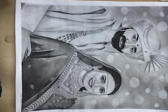 draw a realistic handmade charcoal portrait from your photo