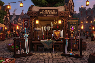 make minecraft rpg blockbench props voxel weapons hytale assets for addon mods