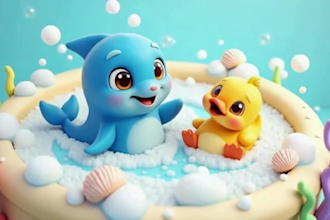 create 3d nursery rhyme animation for kids to earn 10k euro