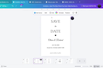 design editable wedding stationery canva templates
