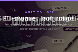 write SEO product descriptions and website copy that converts visitors to buyers