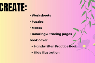 design professional kids worksheets, activity books