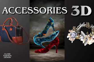 create luxury fashion accessories and realistic 3d renders