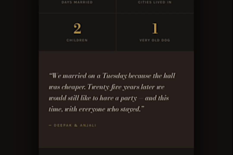 create a modern wedding, birthday, anniversary, event, and invitation website