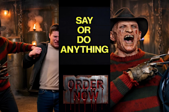 do a freddy krueger voice over and or video