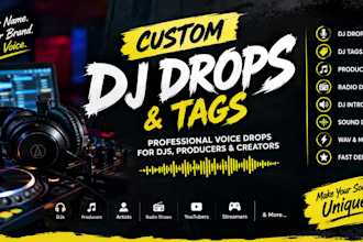 produce dj drop, dj tags, voice over, radio sweeper, radio voice, sound effect