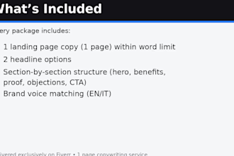 write ecommerce landing page copy