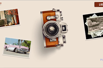 design a vintage retro photography website UI in figma