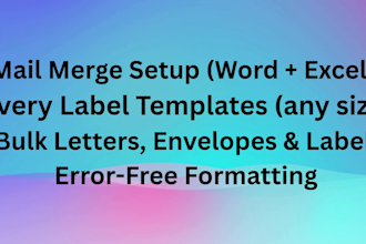 do mail merge and avery label data entry for your mailing list