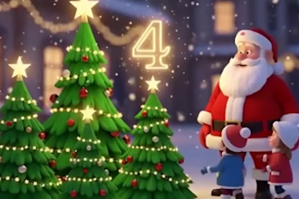 create 4k intro kids video ai christmas video animation merry christmas greeting