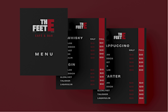 design a minimalist menu board for your bar, restaurant or café