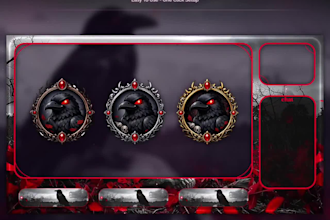 design custom animated twitch overlay, stream logo, obs, kick streamer package
