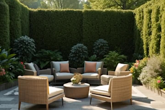 design luxury garden and landscape using ai