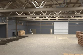 create 3d warehouse automation, forklift animation and conveyor system animation