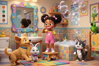 create funny kids 3d carton storytelling pixar animation learning video