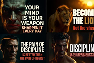 create monetizable motivational videos for youtube with thumbnail