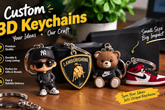 create the 3d keychain you imagined from your idea