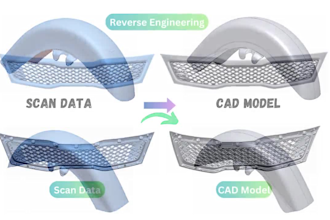 do reverse engineering from scan data, obj, stl to step, make step 3d cad models
