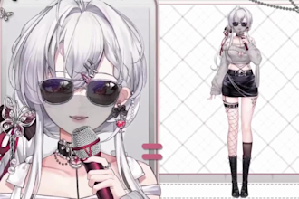 design live 2d vtuber with vtuber rigging female or male 2d vtuber model