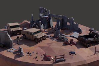 create 3d game props fantasy sci fi industrial military dungeon horror assets