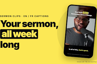 create captioned sermon clips for your church reels, tiktok and shorts