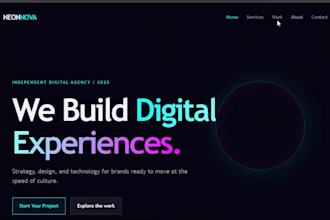 build a modern 5 page animated website using HTML CSS js