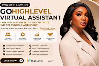 gohighlevel virtual assistant CRM automation ai chatbot widget funnel workflow