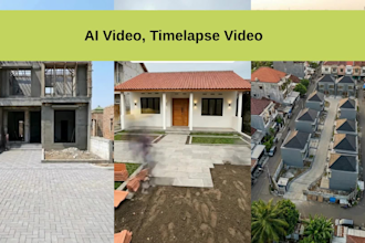 create ai construction videos, transformation,  timelapse