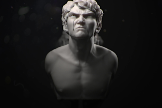 sculpt realistic 3d characters,  in zbrush and blender for 3d printing