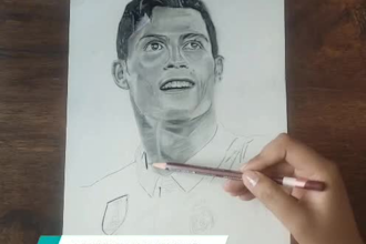 draw sketch with pencil, human face portrait sketch
