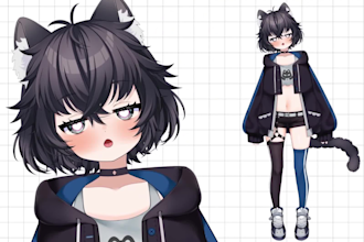 design and rig live2d vtuber model live 2d vtuber avatar anime 2d vtuber model