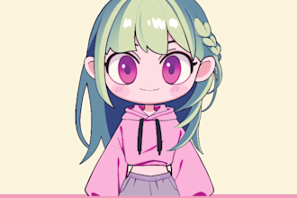draw a cute pngtuber model for your stream