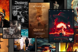 create graphic design, film and movie poster, poster design, artwork and flyer