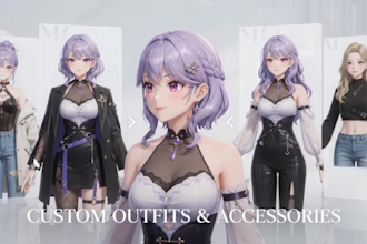 create 3d character, 3d vroid and 3d modeling rigging for vtuber and streamings