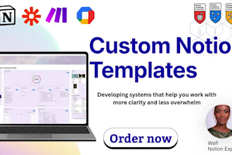 build a custom notion dashboard, notion template and notion consultation